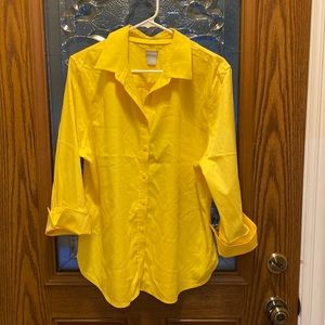 CHICOS BUTTON DOWN QUARTER SLEEVE NO IRON BLOUSE 3